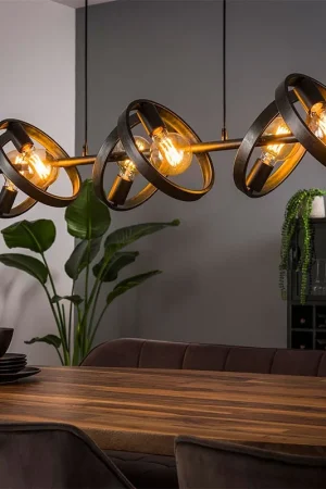 Octavia 6-lichts hanglamp industrieel Tani