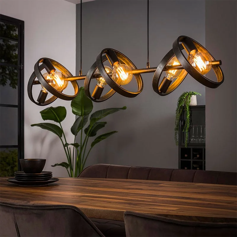 Octavia 6-lichts hanglamp industrieel Tani