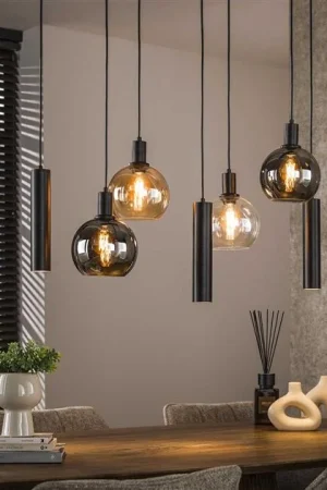 Tessio 7-lichts Hanglamp Multikleur glas Nowy