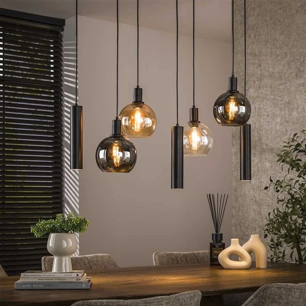 Tessio 7-lichts Hanglamp Multikleur glas Nowy