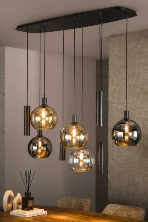 Tani Tessio 9-lichts Hanglamp Multikleur glas