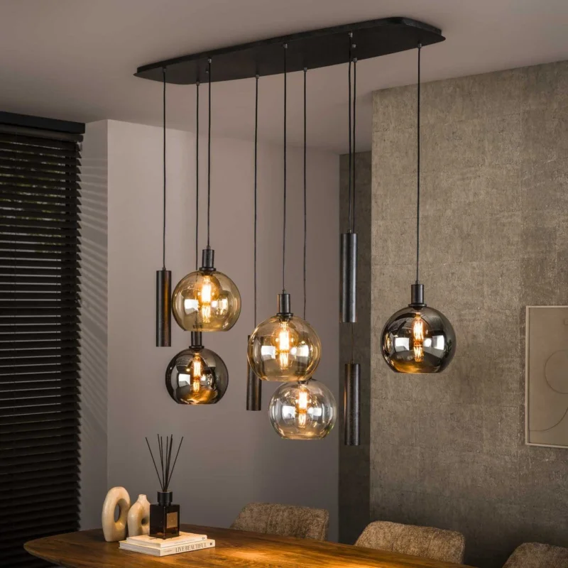 Tani Tessio 9-lichts Hanglamp Multikleur glas
