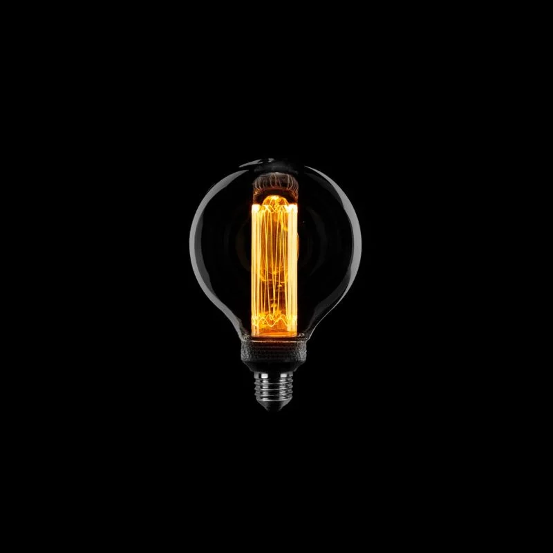 Zniżka Led lamp Kooldraad Rond 9,5cm E27 Smoke 3 standen