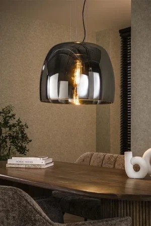 Zeldana 1-lichts Hanglamp XL Smoke Glas Taniej