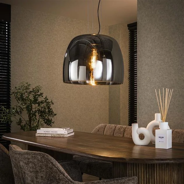 Zeldana 1-lichts Hanglamp XL Smoke Glas Taniej