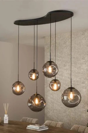 Mika 6-lichts Hanglamp Smoke Tylko do końca tygodnia