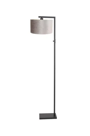 Wilco 1-lichts Vloerlamp Zwart met Zilver Velvet kap Wysoka jakość