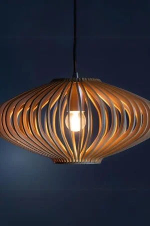 Tess 1-lichts Hanglamp hout plat Zamów dziś