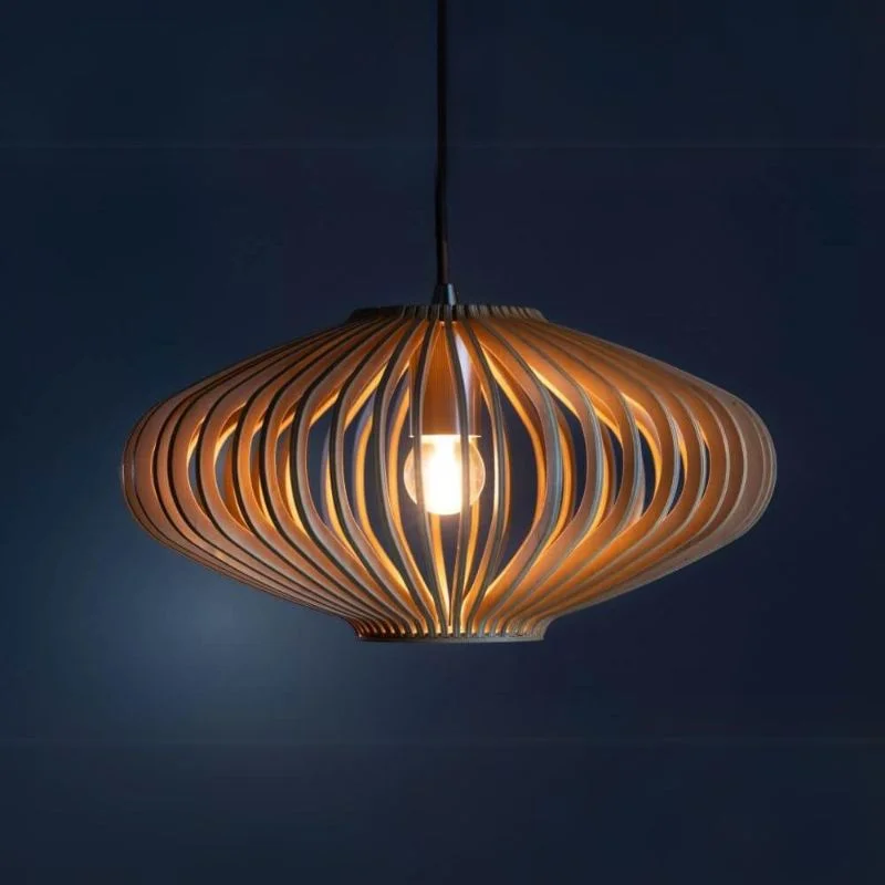 Tess 1-lichts Hanglamp hout plat Zamów dziś