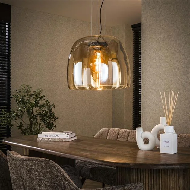 Zeldana 1-lichts Hanglamp XL Amberglas Kup online