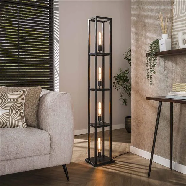 Debby 4-lichts Vloerlamp Artic zwart Zniżka