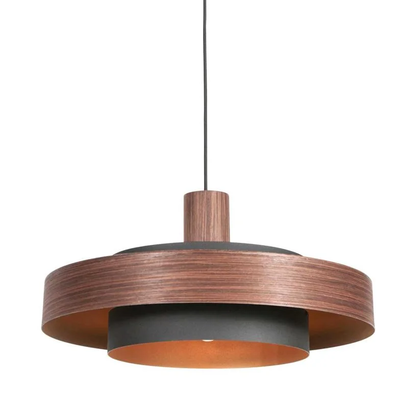 Naro 1-lichts Hanglamp Houtlook Zwart Wybór klientów