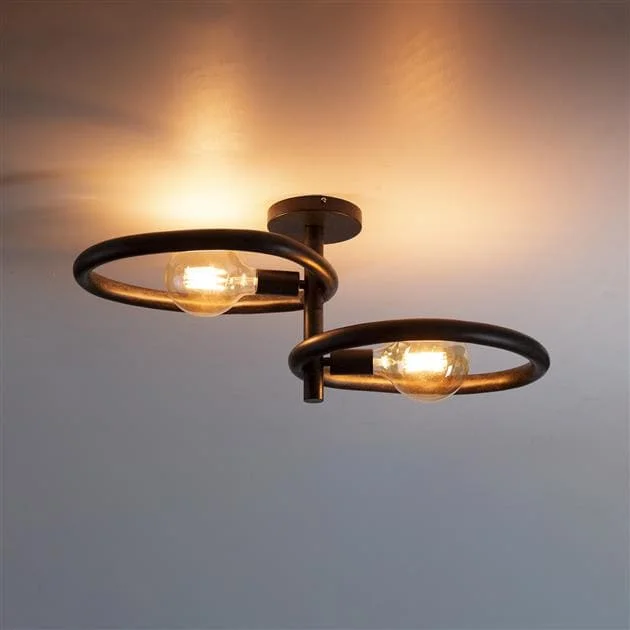 Jane 2-lichts Plafondlamp Artic zwart Szybka dostawa