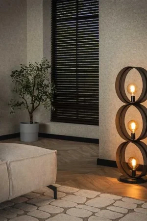 Zniżka Juno 3-lichts Vloerlamp Charcoal