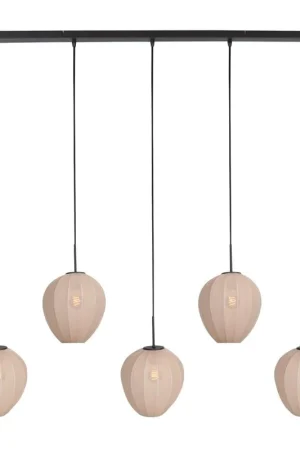 Zavi 5-lichts Hanglamp Crème Stof Szybka wysyłka