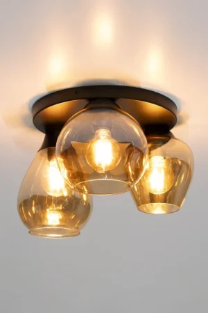 Glowy 3-lichts Plafondlamp Amber glas Ostatnie sztuki