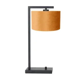 Zwarte tafellamp Stang 7123ZW met goud velours kap Szybka wysyłka