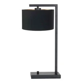 Zwarte tafellamp Stang 7195ZW met zwart linnen kap Dodaj do koszyka