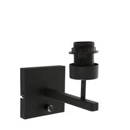Zwarte wandlamp Stang 3085ZW met draai schakelaar zonder kap Wyprzedaż