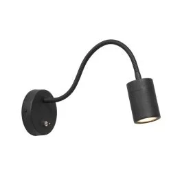 Zwarte wandlamp met flexibele arm 3390ZW Upround inclusief lichtbron Do wyczerpania zapasów
