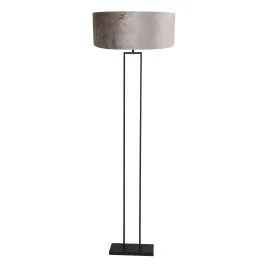 Zwarte vloerlamp Stang 3847ZW met grijs velours kap Ø50 Szybka wysyłka