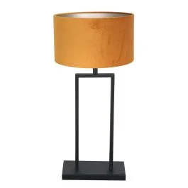 Zwarte tafellamp Stang 3859ZW met goud velours stoffen kap Taniej