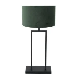 Zwarte tafellamp Stang 3862ZW met groene velours stoffen kap Bezpieczna płatność