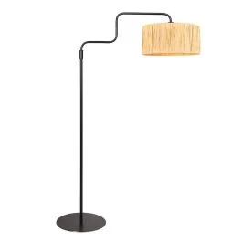 Zwarte vloerlamp Bloeba 4171ZW met naturelkleurig gras kap Kup teraz
