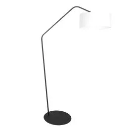Zwarte vloerlamp Zig-Zag 4244ZW met wit grof linnen kap – Uniek design en functioneel gebruik Ostatnie sztuki