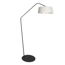 Zwarte vloerlamp Zig-Zag 4253ZW met wit linnen kap – Uniek design en functioneel gebruik Cena promocyjna