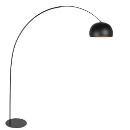Popularny Vloerlamp Curve 4912ZW - zwarte booglamp met zwart-gouden kap