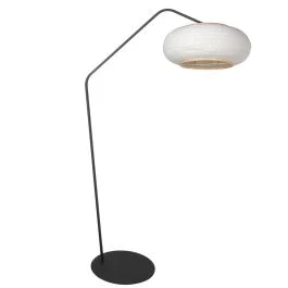 Szybka wysyłka Zwarte vloerlamp Zig-Zag 4641ZW - met sfeervolle linnen kap