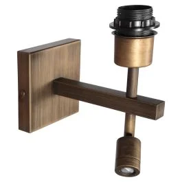 Wandlamp Stang 2995BR brons met LED leeslamp en E27 fitting Wysoka jakość