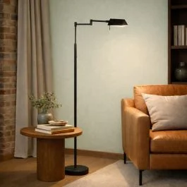 Leeslamp GlowGo 4603ZW – zwarte vloerlamp met accu en verstelbare arm Taniej