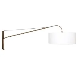 Wandlamp Elegant Classy 4750BR brons met grof wit linnen kap Ø50 cm Ekspresowa dostawa