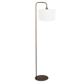 Bezpieczna płatność Vloerlamp Stang 4786BR bronskleurig met grof wit linnen kap