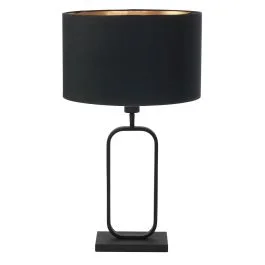 Kup online Tafellamp Stang 4807ZW met zwarte linnen kap voor sfeerlicht