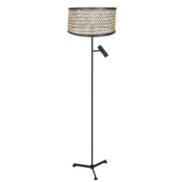 Vloerlamp Stang 4832ZW met leeslicht en gevlochten bamboe kap Wysoka jakość