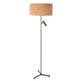 Vloerlamp Stang 4841BR met leeslicht en beige kurk kap Łatwy zwrot