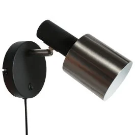 Darmowy zwrot Wandlamp Fjorgard 4848ZW - zwarte wandlamp met stoer metaal