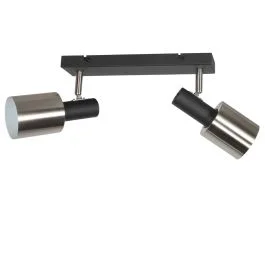 Plafondlamp Fjorgard 4849ZW - 2-lichts spot in zwart met metaal Oferta