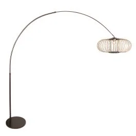 Premium Booglamp Sparkled Light 4759CA cacao met crème bamboe kap