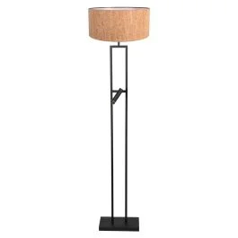 Vloerlamp Stang 4722ZW met beige kurkstructuur kap en leeslicht Wyjątkowa oferta