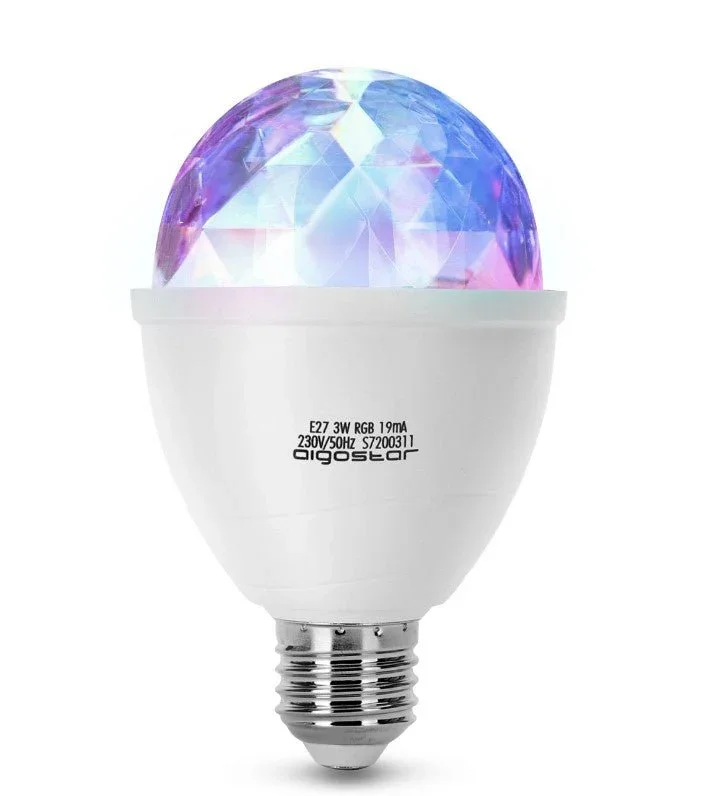 Discolamp met E27 fitting | LED 3W | RGB meerkleurig | draaiend Bezpieczna płatność
