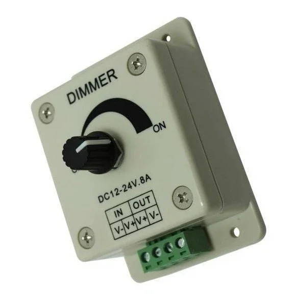 Niska cena LED dimmer | PWM 12V/24V 8A | draaiknop | opbouw