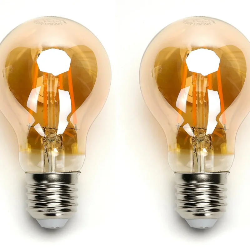 Bezpieczne zakupy Gloeilamp E27 2 stuks | 6W=45W warmwit | 2200K - amber glas