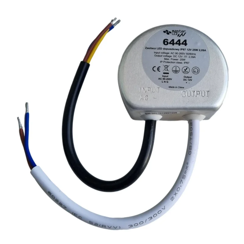 LED voeding - compact - rond | in 230V AC - uit 12 Volt DC | 25 Watt - 2,09A | IP67 Cena promocyjna