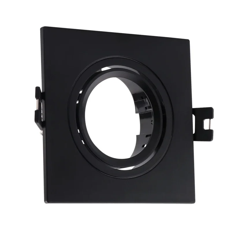 Taniej Inbouwframe 93 mm x 93 mm | vierkante inbouwspot zwart | uitsparing 75 mm x 75 mm