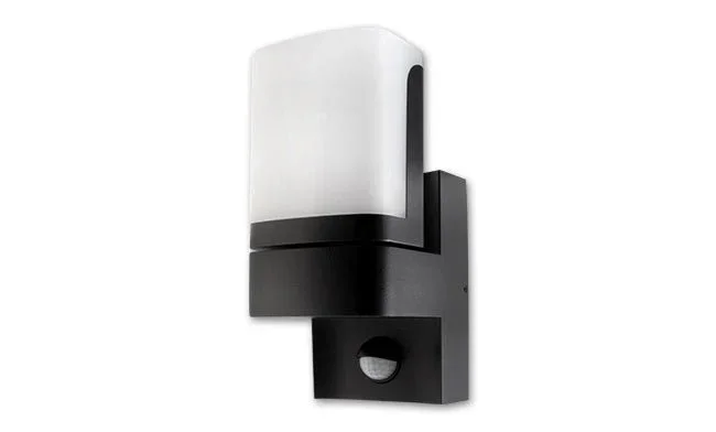 Zniżka Buitenlamp Veroni zwart RAL 9011 + PIR bewegingssensor | LED 7.5W - 380 Lumen | koelwit 4000K | waterdicht IP54