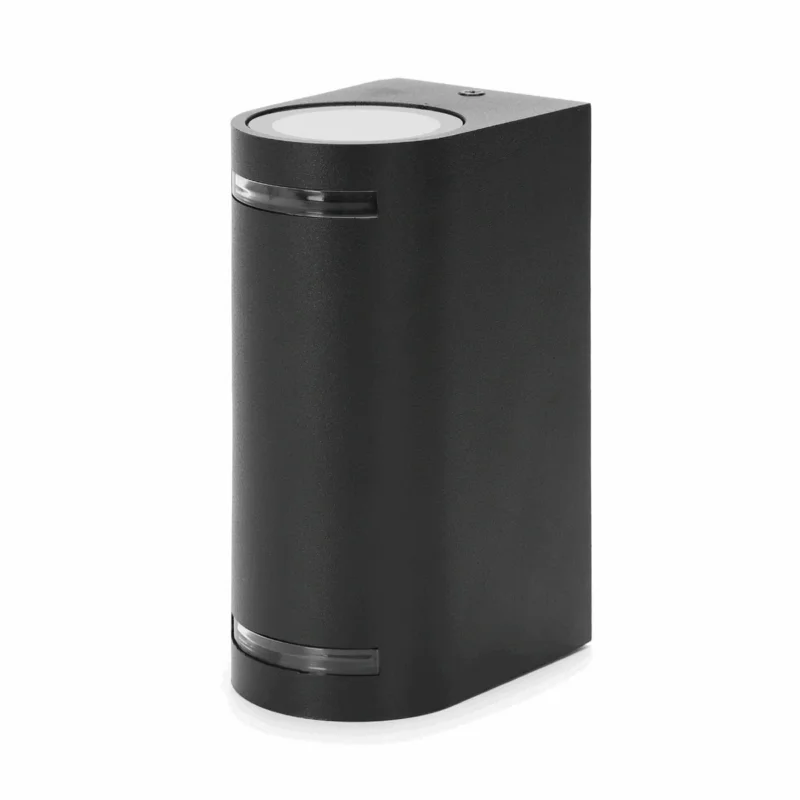 Bezpieczne zakupy Buitenlamp rond zwart | dubbele GU10 lampvoet voor twee spots | waterdicht IP54